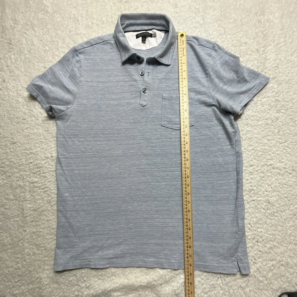 Banana Republic Men's Performance Pique Polo Shirt Light Blue L Short Sleeve Kn…